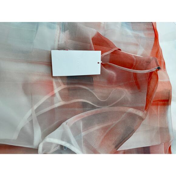 HUGO BOSS Asymmetrical Difuna Silk Blend Collage Print Cocktail Dress 4 NWT - Picture 10 of 11